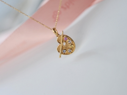 Goldanhänger mit Diamanten Palette NGL38