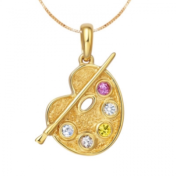 Goldanhänger mit Diamanten Palette NGL38
