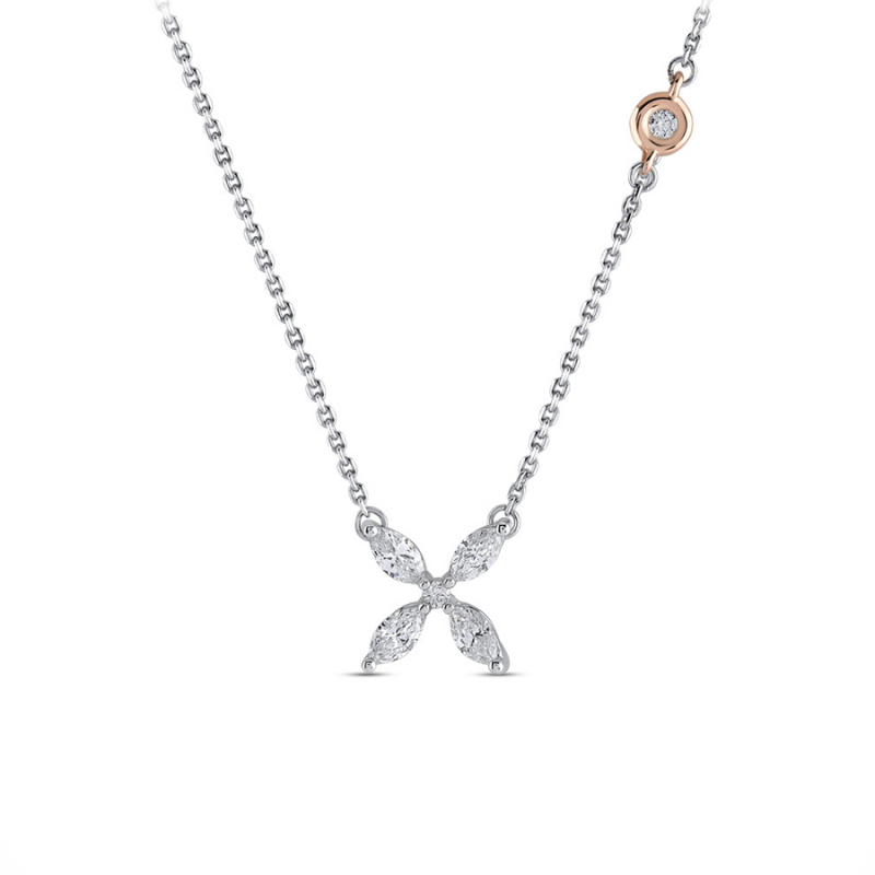 Goldene Halskette mit Diamanten PZM030